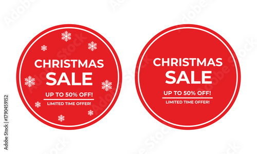 Christmas sale labels and stickers. Holiday price tags.