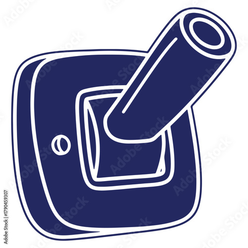 Illuminating innovation simple vector graphic of a stylized electrical light switch design in dark blue and white colors