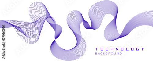 Modern Technology Flow with Glowing Wave Pattern for technology, internet, AI, and digital business themes.