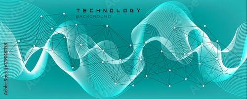 Digital Data Network with Flowing Lines and Connections for representing data flow, artificial intelligence, machine learning, blockchain, and modern internet technology concepts.