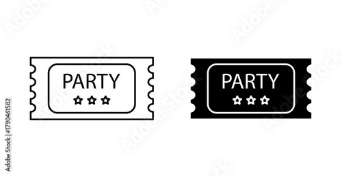 vector cinema tickets, Party Ticket Icon, Event Pass Vector