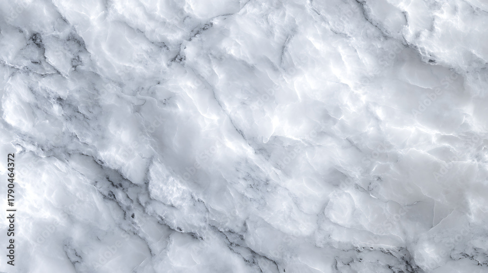 Fototapeta premium White and grey veined marble surface with soft light reflections stone texture