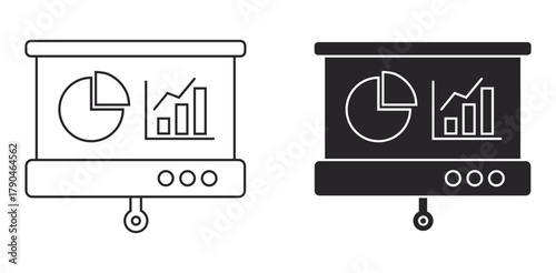 Presentation Boards with Charts Graphs and Data Business Analysis Visual Data Strategy Reports and Planning Vector