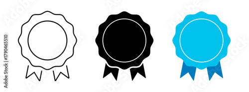 Approved or certified medal. Medal icon collection. Vector illustration