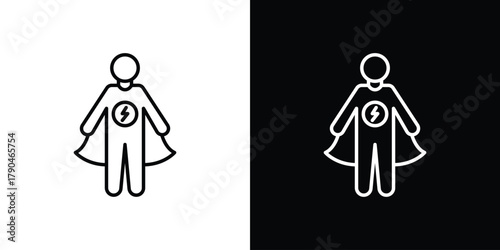 Fotografía Hero icon on white background - editable stroke vector illustration eps10