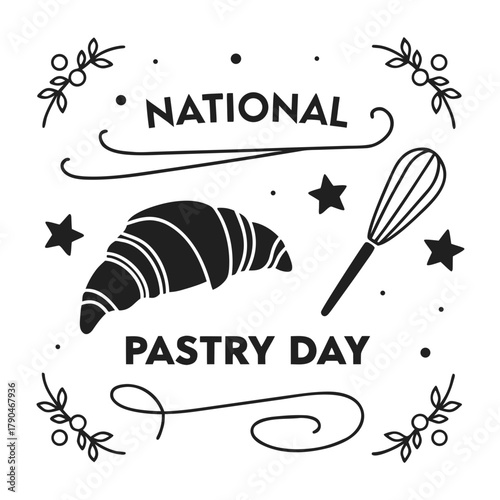 National Pastry Day Vector Illustration, Assorted Sweet Pastries and Desserts Isolated on White Background