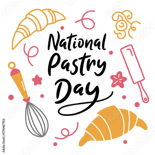 NATIONAL PASTRY DAY vector illustration isolated on white background