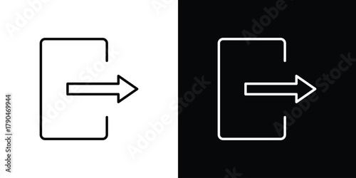 Fotografía Logout icon on white background - editable stroke vector illustration eps10