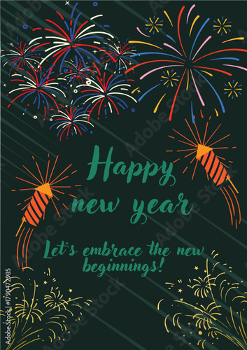 Design happy new year congratulations on the occasion of the new year