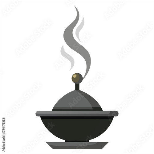 Vector food illustration set of coffee pot, grinder, and cooking pot icons for kitchen and restaurant design