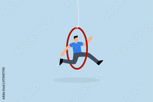 employee competence, able adept entrepreneur victor leap through ring.