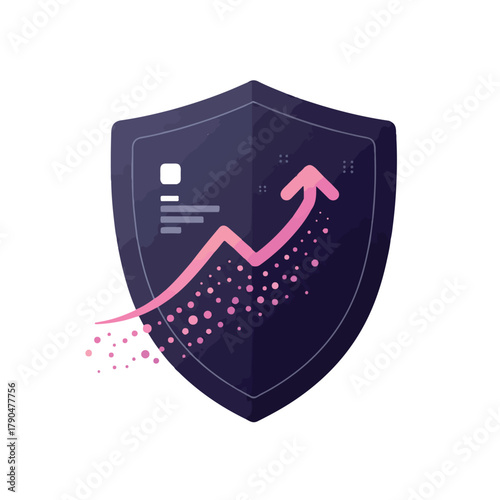 Defensive Strategy Shield Icon for Protected Financial Growth and Secure Digital Investment