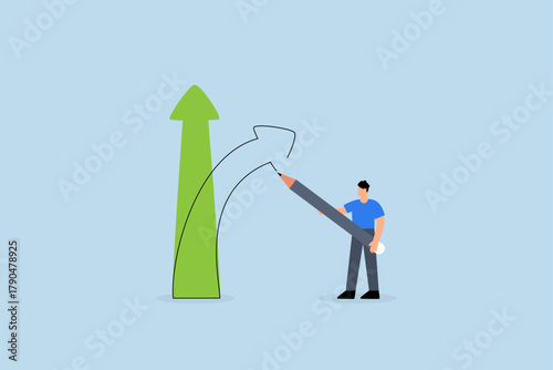 Change direction, businessman draw new arrow metaphor of change direction.