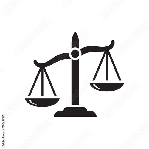 Black silhouette of a justice scale