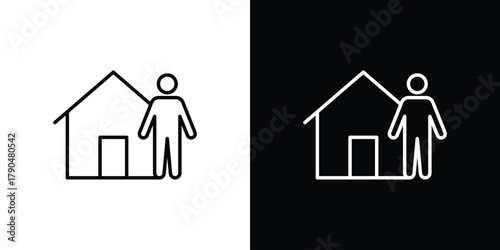 Obraz na płótnie Tenant icon on white background - editable stroke vector illustration eps10