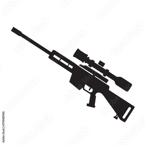 Rifle isolated silhouette vector on a white background