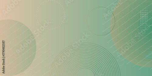 Gradient dull blue patterned desktop wallpaper. Abstract texture background design. Glossy white gradient circle lines. Minimal vector background in beige and teal color.
