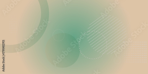 Gradient dull blue patterned desktop wallpaper. Abstract texture background design. Glossy white gradient circle lines. Minimal vector background in beige and teal color.
