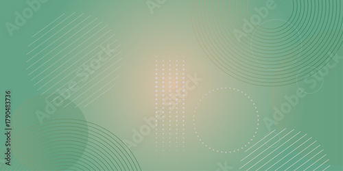 Gradient dull blue patterned desktop wallpaper. Abstract texture background design. Glossy white gradient circle lines. Minimal vector background in beige and teal color.
