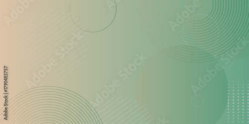 Gradient dull blue patterned desktop wallpaper. Abstract texture background design. Glossy white gradient circle lines. Minimal vector background in beige and teal color.
