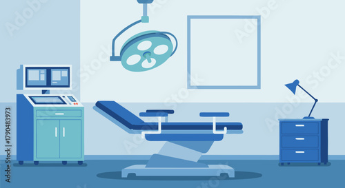 Modern Medical Examination Room with Advanced Equipment for Patient Care