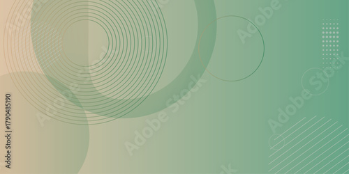 Gradient dull blue patterned desktop wallpaper. Abstract texture background design. Glossy white gradient circle lines. Minimal vector background in beige and teal color.
