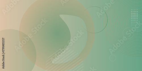 Gradient dull blue patterned desktop wallpaper. Abstract texture background design. Glossy white gradient circle lines. Minimal vector background in beige and teal color.

