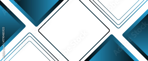 Abstract blue shapes background with line square and modern  with papercut style for vector..