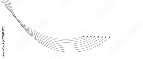Abstract Curved wavy lines tech futuristic motion background technology line vector..