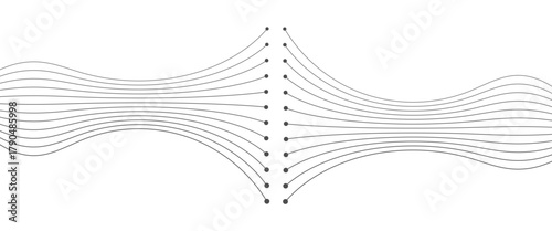 Abstract Curved wavy lines tech futuristic motion background technology line vector..