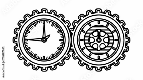 Intricate clockwork design, symbolizing precision, time management, and interconnected systems, ideal for business, technology, or creative projects