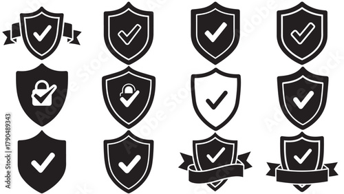 Shield Emblem Secure Payment Icon — Protected Transaction Badge for Verified Payments, PCI-Style Security and Trustworthy Checkout