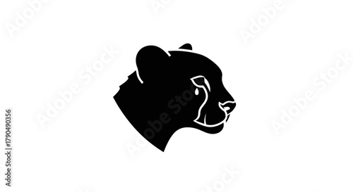 Silhouette of a Jaguar Head in Profile.