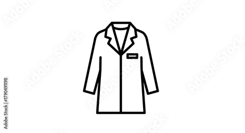 Simple Line Art Icon of a Lab Coat.