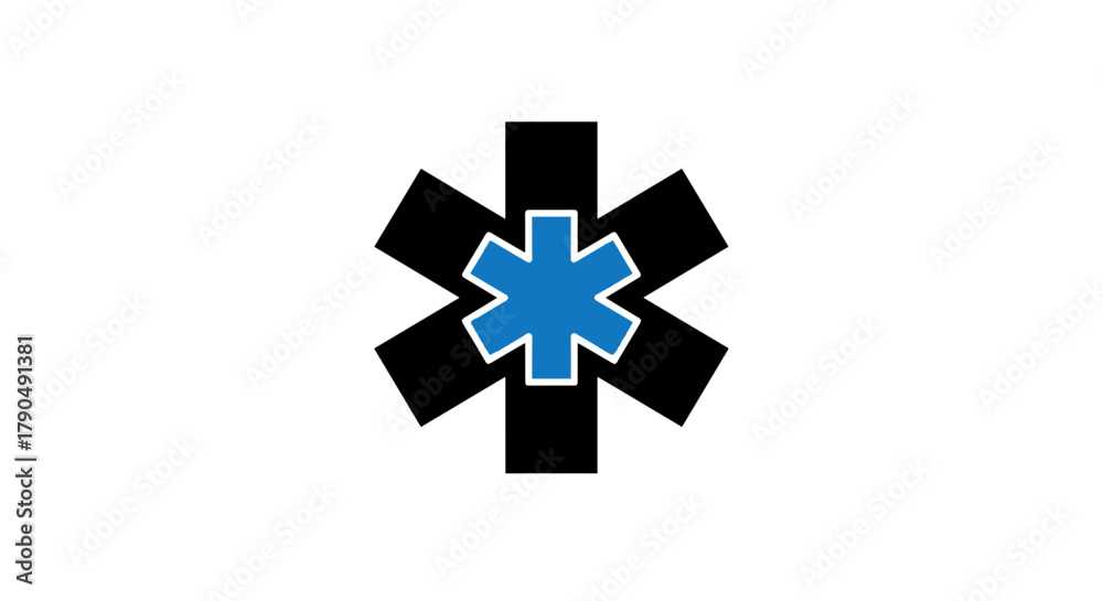 Obraz premium Medical Star of Life Symbol on White Background.