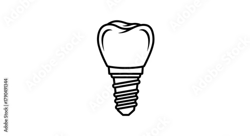 Dental Implant Icon Vector Illustration.