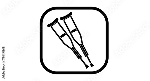 Pair of Crutches Icon Medical Symbol.