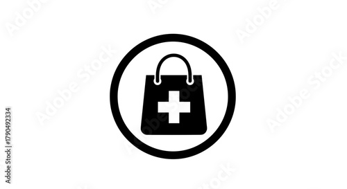 Medical Shopping Bag Icon Symbol.