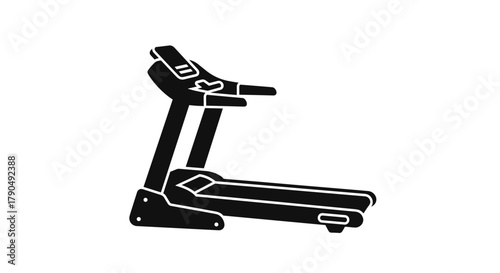 Treadmill Silhouette Icon for Fitness and Exercise.