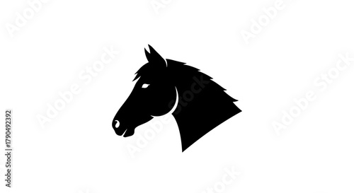 Silhouette of a Horse Head Facing Left.