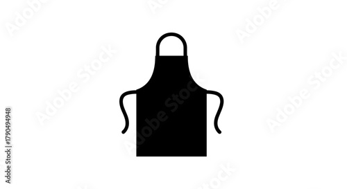 Simple black apron icon for cooking and kitchen use.