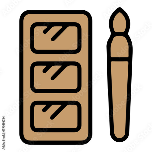 Paint Palette and Brush