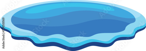 Abstract blue water splash or wave shape with ripples and droplets