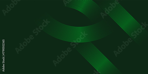 Futuristic green lines abstract background. Geometric green lines form abstract vector background. Green modern background.