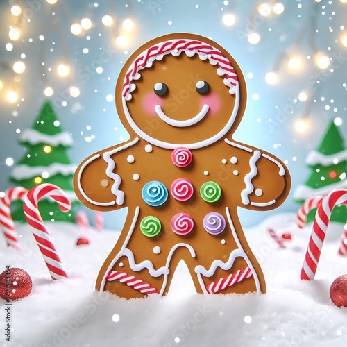 Ein schöner Papierausschnitt eines fröhlichen Lebkuchenmännchens