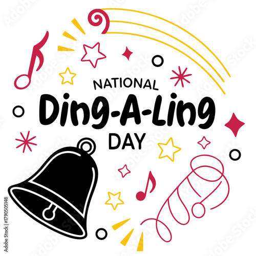 NATIONAL DING-A-LING DAY vector illustration isolated on white background