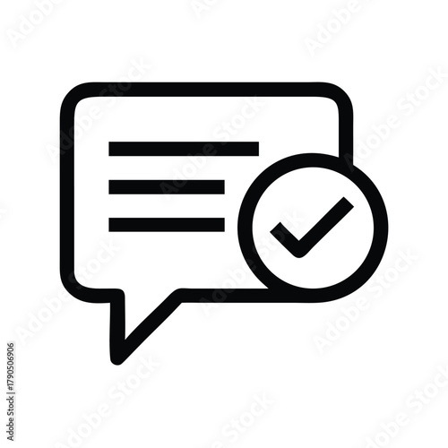 Speech Bubble With Checkmark Vector Graphic