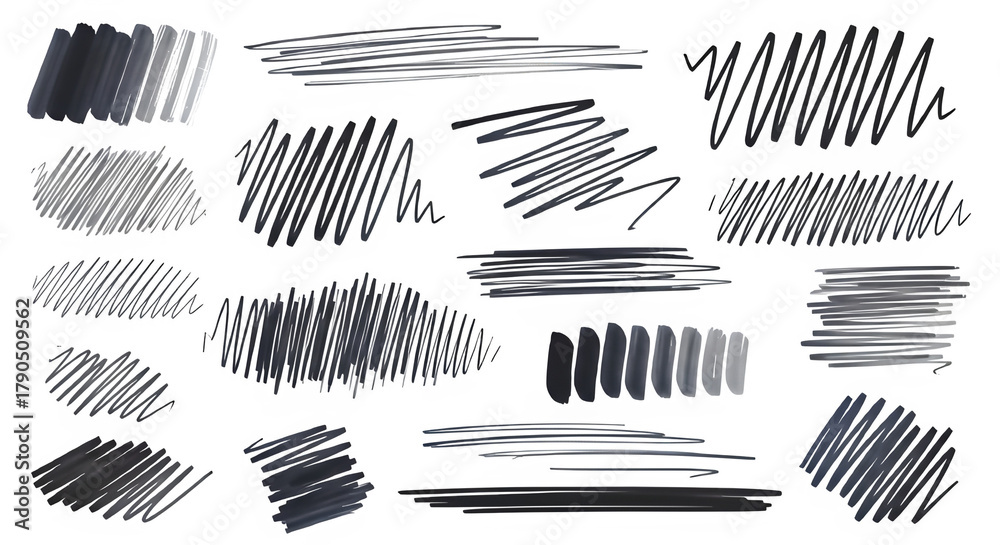 Naklejka premium Hand drawn marker line design element, doodle lines