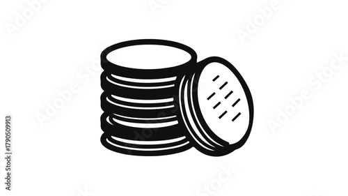 Bakery Biscuit Confectionary Line Icon - Vector Illustration