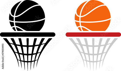 basketball hoop net sport game flat vector icon design